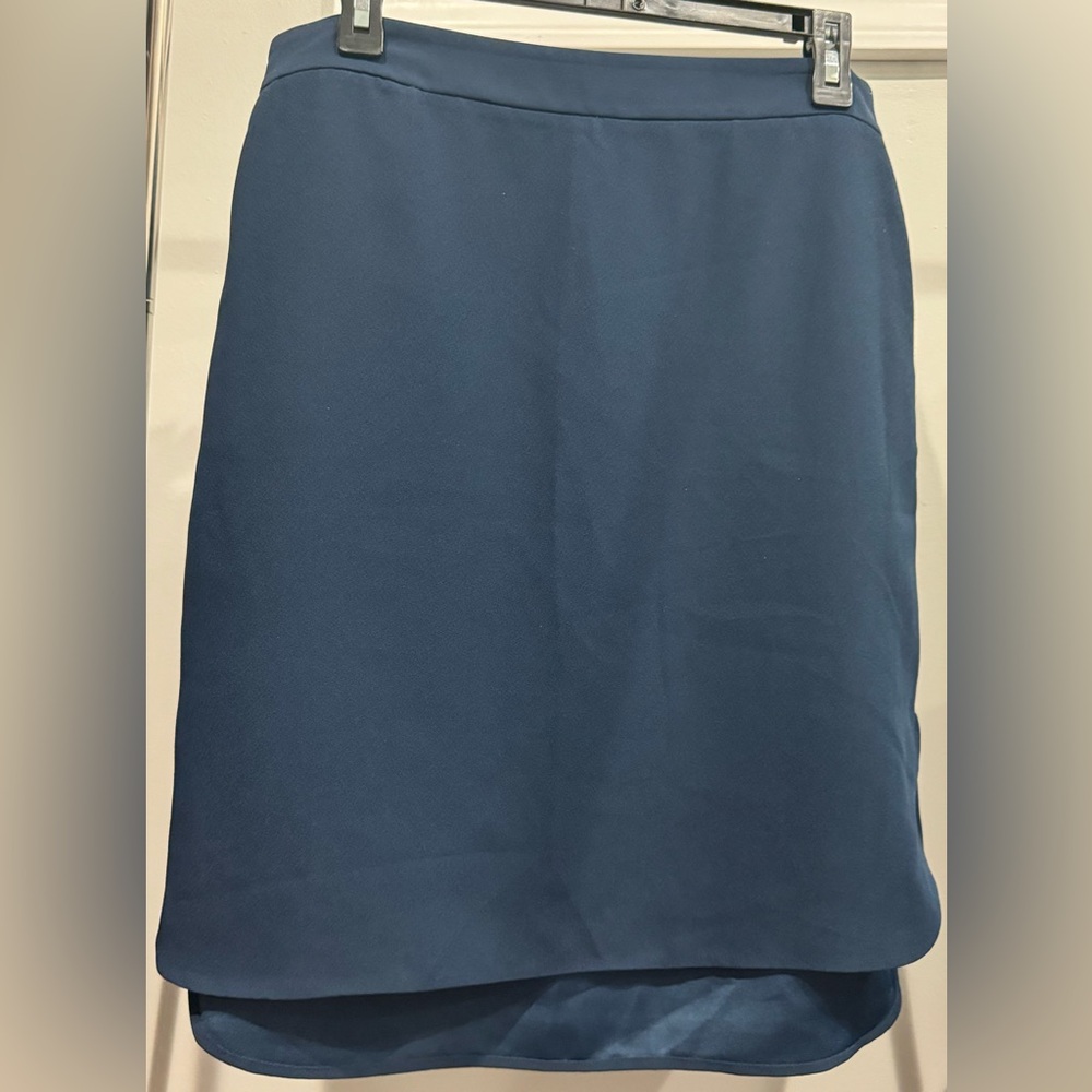 Halston Navy Blue Midi Skirt Size 10